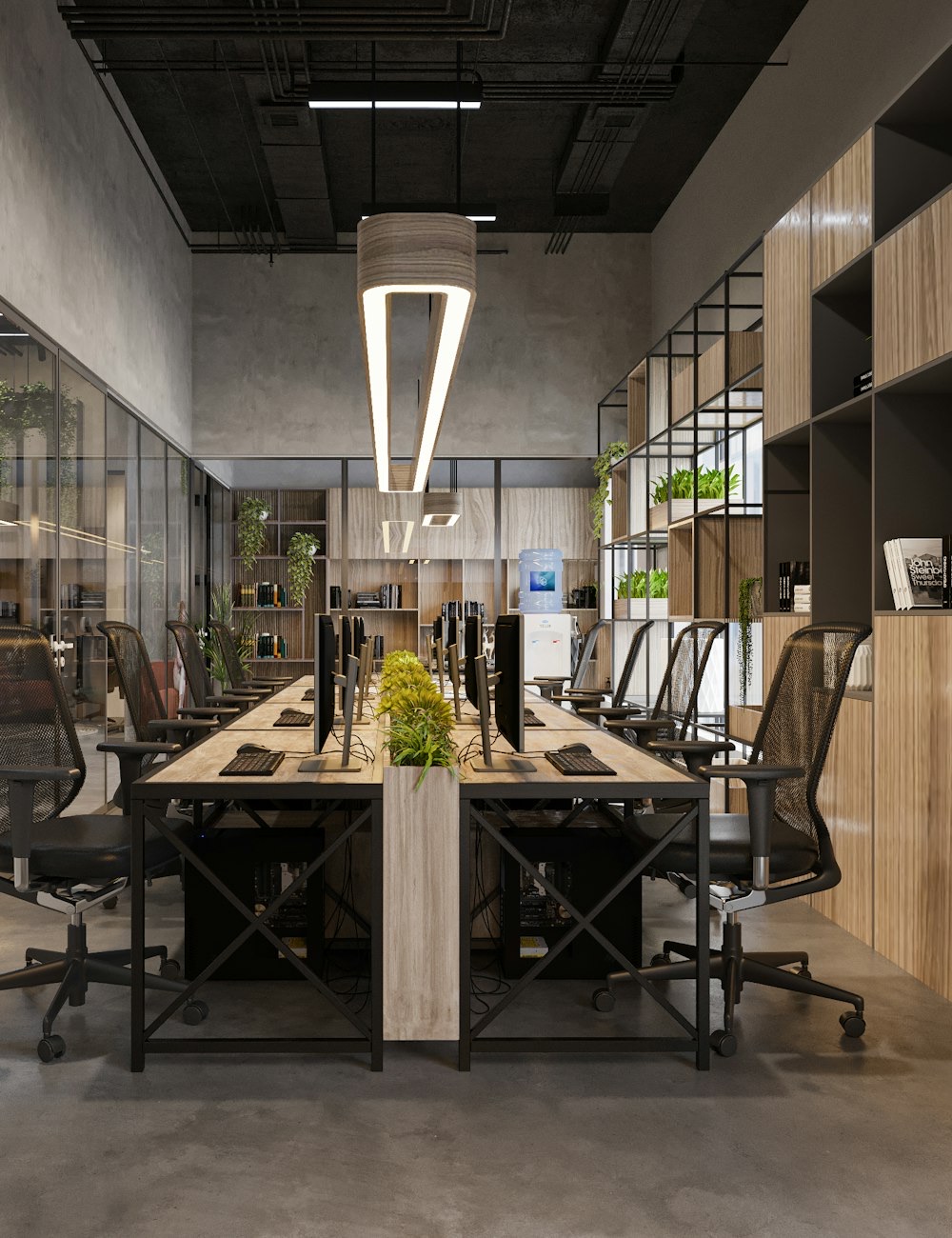 Founders in discussion in a glass-walled conference room